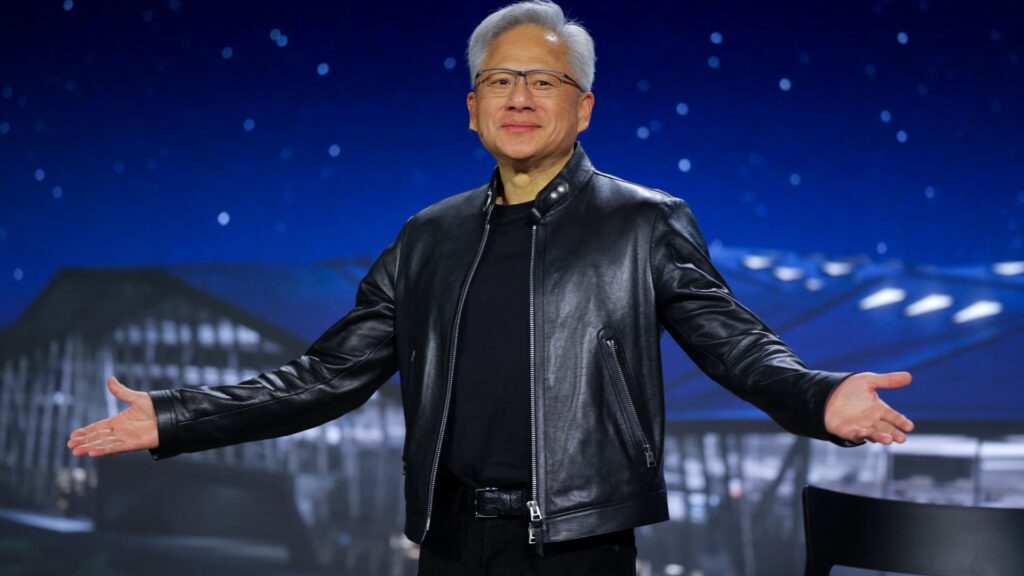 Nvidia stock closes at record, pushing market cap past $5 trillion